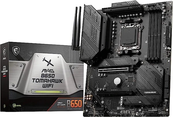 MSI MAG B650M Mortar WiFi Carte mère, Micro-ATX - pour processeurs AMD Ryzen 7000, AM5 - VRM Duet Rail 12 Phases, SPS 80 A, DDR5 Memory Boost 6400+ MHz/OC, 2 x Slots PCIe 4.0 x16, 2 x Slots M.2 Gen4