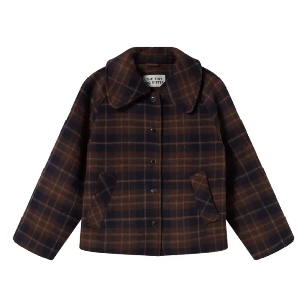 Manteau Carreaux Laine | Marron