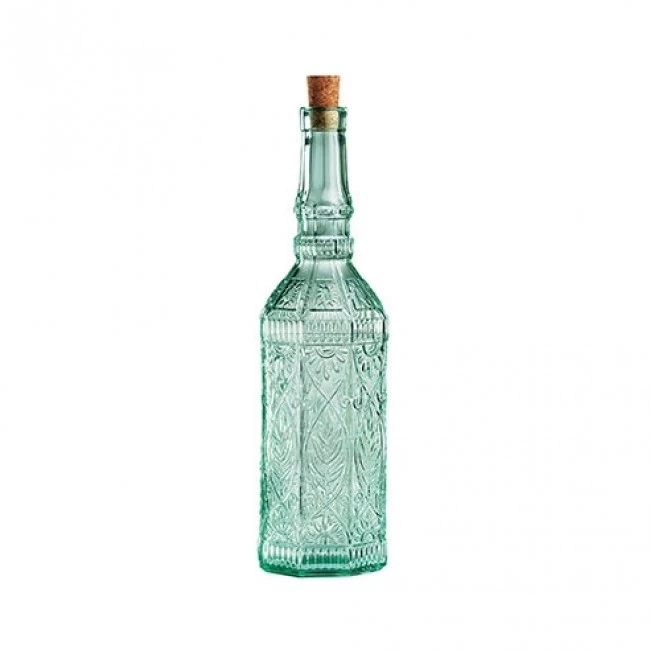 Huilier / vinaigrier en verre teinté vert transparent 71 cl 8 x 8 x 31 cm - Country Home - Bormioli Rocco