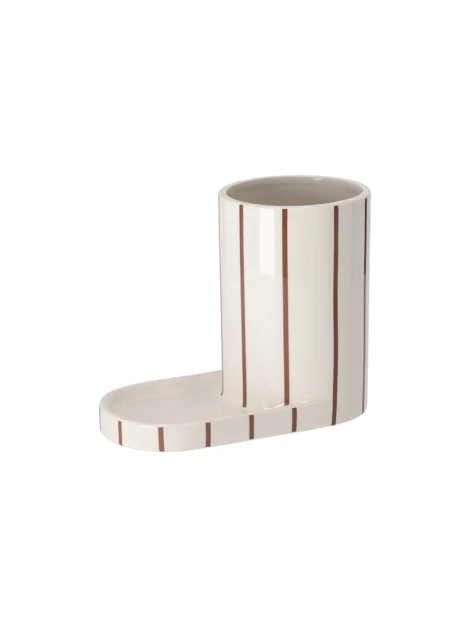 Porte-brosse à vaisselle et porte-éponge | Dolomite. 17,3 x 9,2 x 13,8 cm. | Mocha