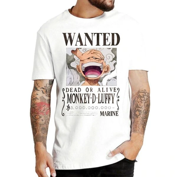 One Piece Monkey D. Luffy Gear 5 Wanted Unisex T-Shirt - Official One Piece Merch Collection 2024 - One Piece Universe Store