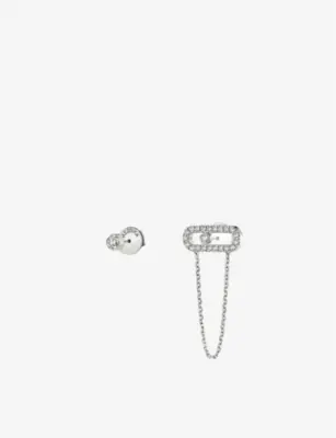 Move Uno 18ct rose-gold and diamond chain and stud earrings