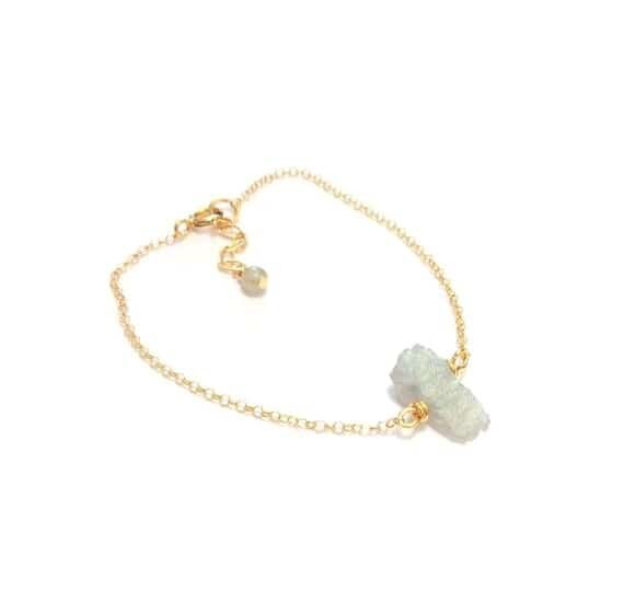 Bracelet pierres brutes - labradorite