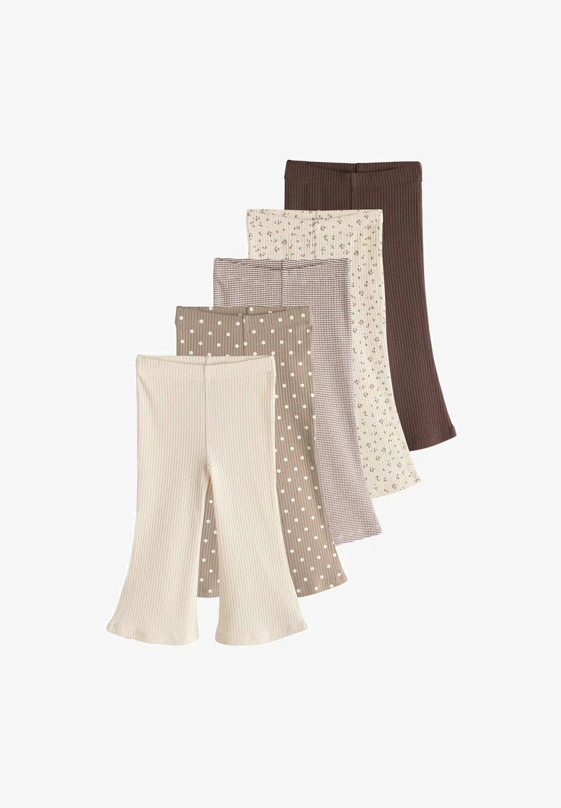 Next REGULAR FIT - RIBBED FLARE LEGGINGS 5 PACK - Pantalon classique - neutral/marron - ZALANDO.FR