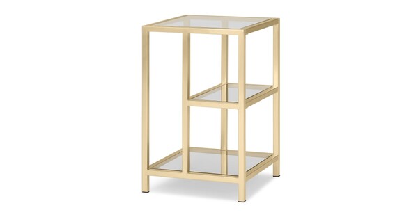 Connelly, table d’appoint, laiton et verre fumé | MADE.com