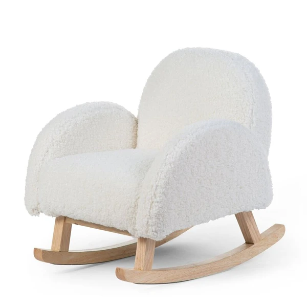 Chaise A Bascule Pour Enfants - Teddy - Ecru Naturel