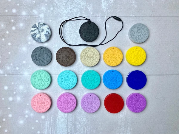 Chew necklace, fidgets, cookie necklace, adult fidget toys, chewlery, stimm toy, sensory toys, fidget necklace, adult chewelry, stim toy