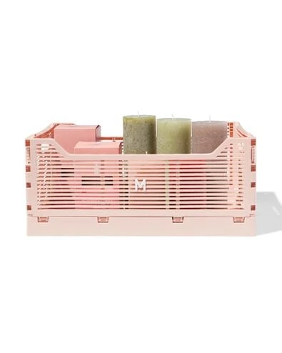 caisse pliante lettres recyclée M rose pâle - HEMA