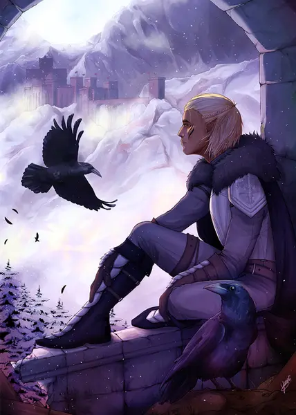 Print - Zevran and Crows