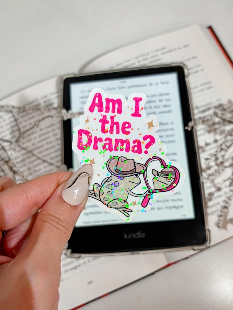 Kindle Sticker Funny Kobo Decor Romantasy E-Reader Holographic Sticker Bookish Laptop Vinyl Sticker Kindle Accessories Booklover Gift