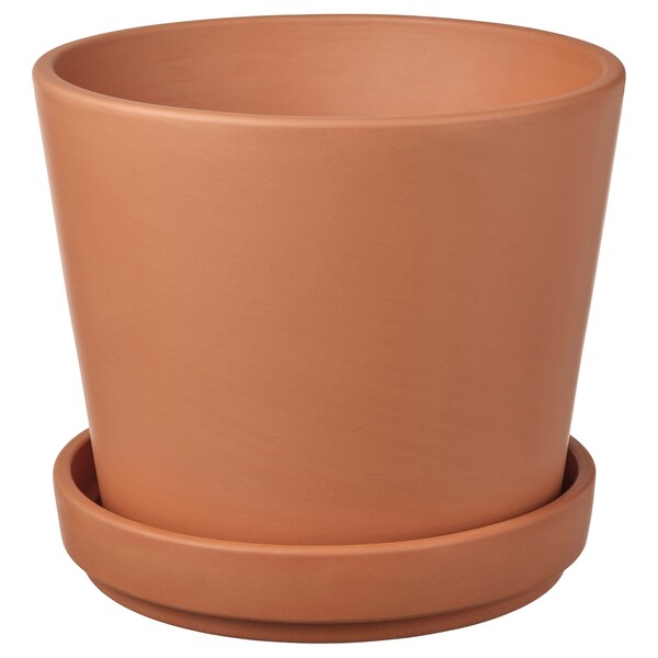 BRUNBÄR Pot avec coupelle - extérieur terre cuite 15 cm