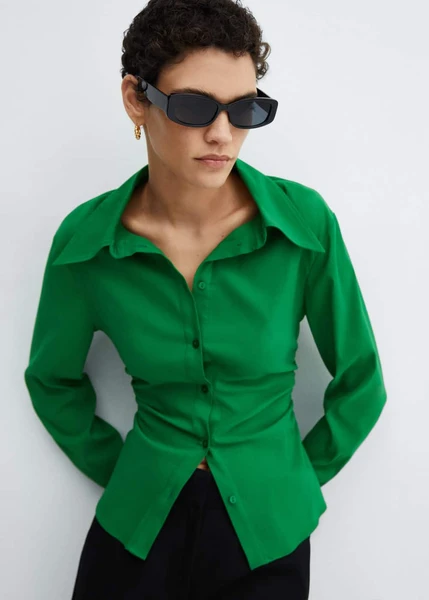 Chemise détail froncé -  Femme | Mango France