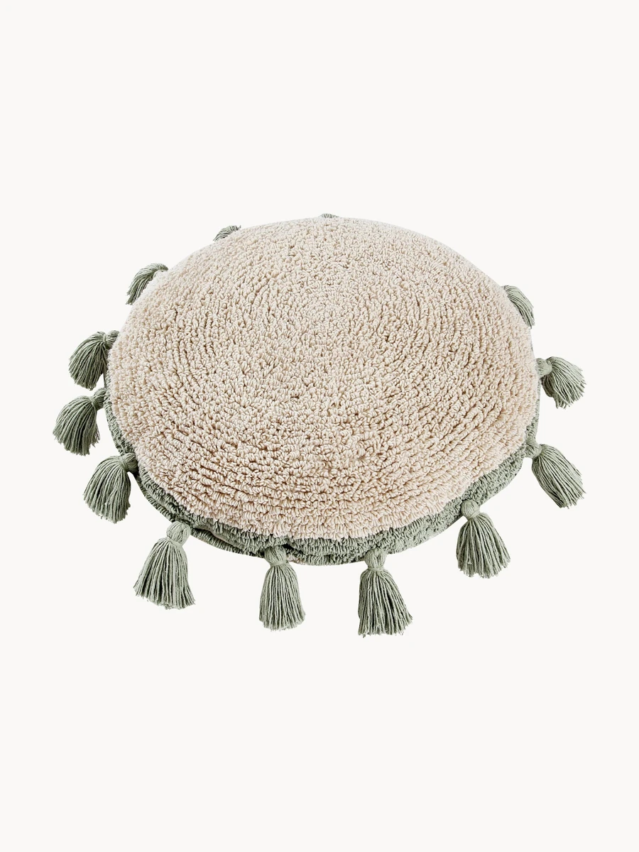 Coussin moelleux avec franges fait main Circle