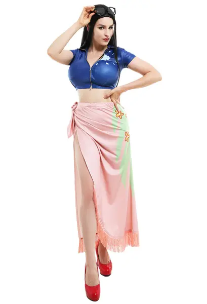 One Piece Costume de Cosplay Nico Robin Set de Top Jupe