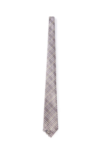 Basic Pleasure Mode Checkered Tartan Tie With Piercings - Multi