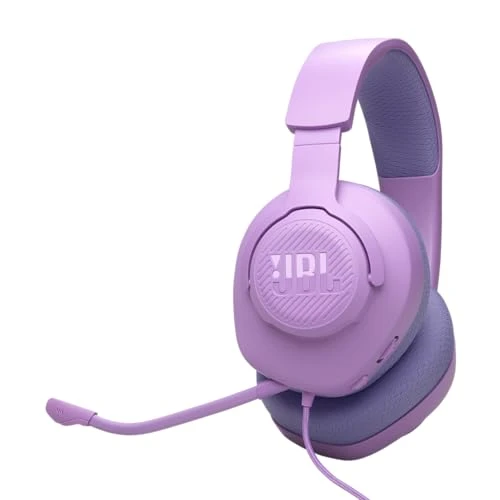 JBL Quantum 100M2 Casque gaming filaire circum-auriculaire avec microphone amovible, son JBL QuantumSOUND Signature, câble jack 3,5mm, compatible avec de nombreuses plate-formes, fonction mute, violet