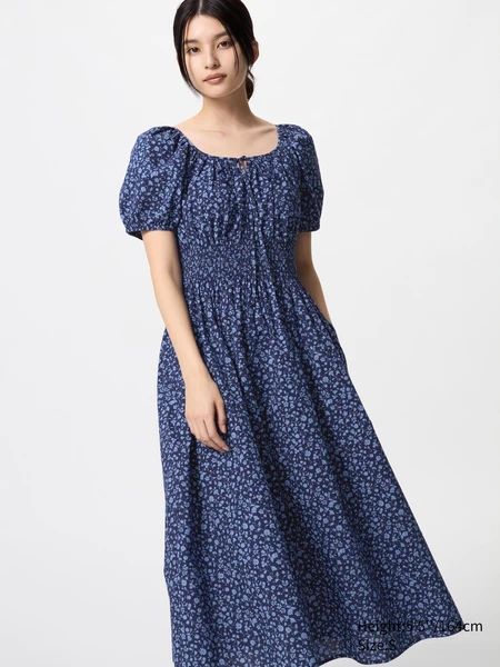 Robe à manches volumineuses (Imprimée, Manches courtes)