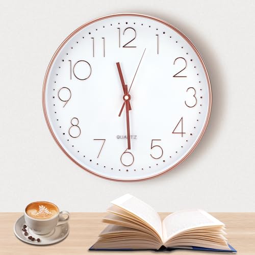 8 Inch Horloge Murale Ronde En Bois Clair Style Rétro, Silencieuse Et Sans Tic-tac, Pour Salon, Chambre à Coucher, Cuisine