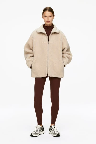 Veste en peluche – Beige clair – Femme – ARKET FR