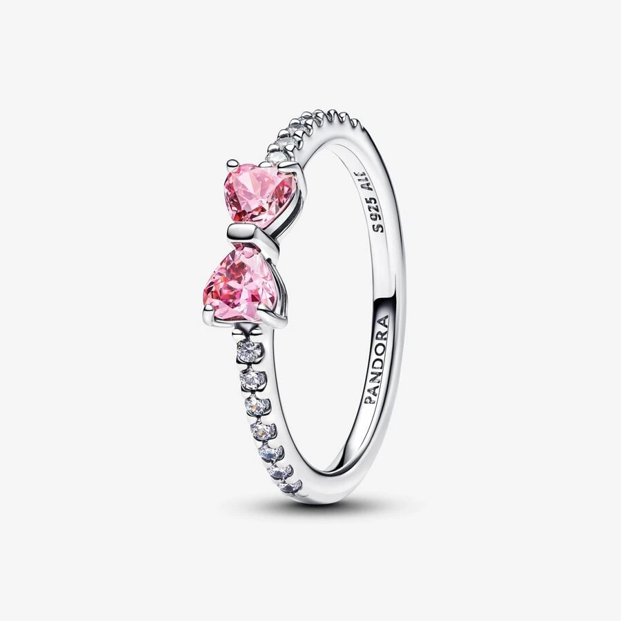 Bague noeud papillon rose 