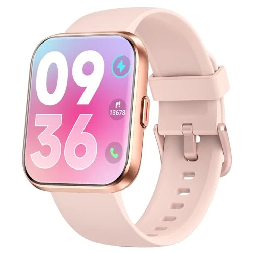 Montre Connectée Femme, 1.85" AMOLED Smartwatch avec Appel, Étanche 3 ATM (Natation), AI Intégrée, Montre Connectée pour 100+ Sport, Cardiofréquencemètre, Sommeil & Calories, SpO2, Samsung/iOS/Android