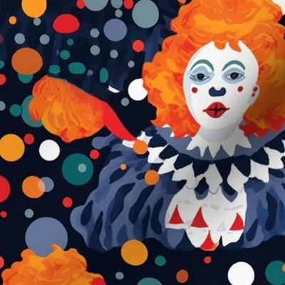 the clowns are ready for their close ups Fabric | Spoonflower