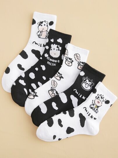5 paires Chaussettes à motif tacheture