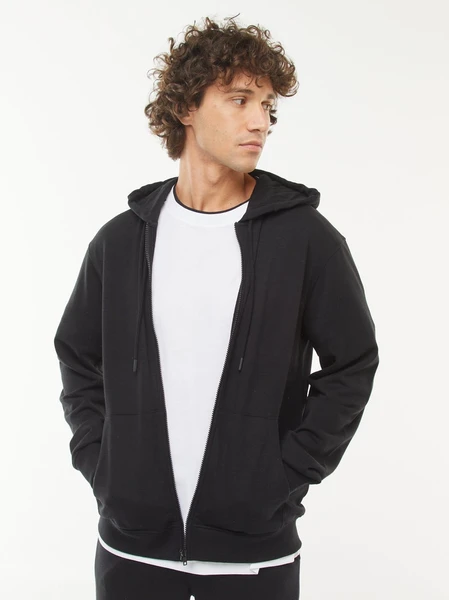 Sweat en molleton zippé à capuche