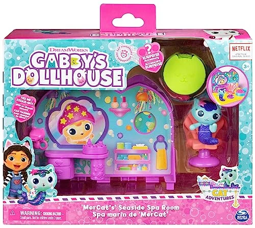 Gabby et la Maison Magique - Gabby Dollhouse - Playset Deluxe Le Spa - 1 Figurine + Accessoires - Pièce Pour Maison de Poupée - Dessin Animé Gabby Et La Maison Magique - Jouet Enfant 3 Ans et +