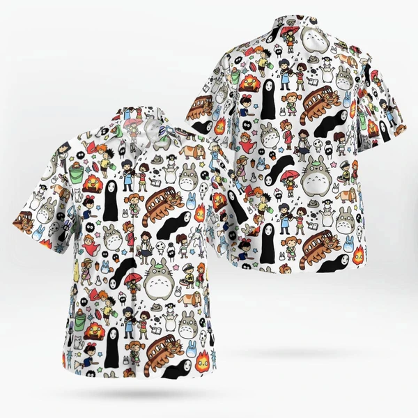 Studio Ghibli Button Up Shirt Trendy 2025 For Sale | Tropi Hawaiian Shirts Store