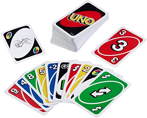 Mattel Games UNO - Jeu avec 112 Cartes - Cartes Actions et Cartes Joker - Règles Personnalisables - De 2 à 10 Joueurs - Cadeau dès 7 Ans, W2087
