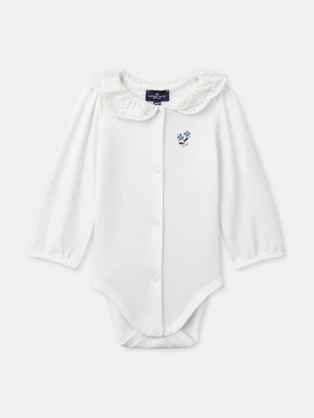 Body blanc à manches longues Bébé Fille