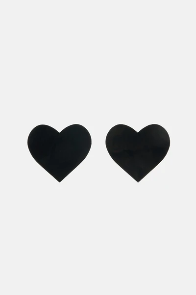Wild Love Vinyl Heart Nipple Cover Pasties - Black