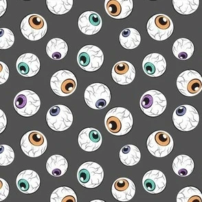 crazy eyes - halloween - dark grey Fabric | Spoonflower
