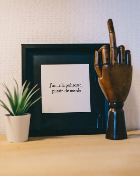 J'aime la politesse putain de merde — Langue Noire