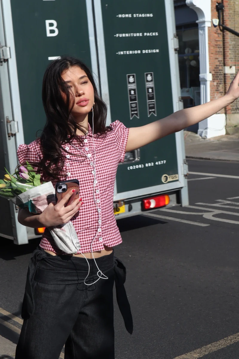 The Poet Puff Sleeve Check (Spring 25) — Caspar The Label