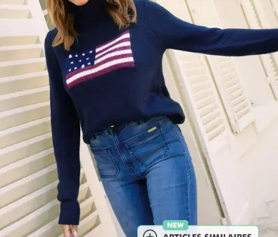 Pull femme à col roulé avec drapeau - LuluCastagnette