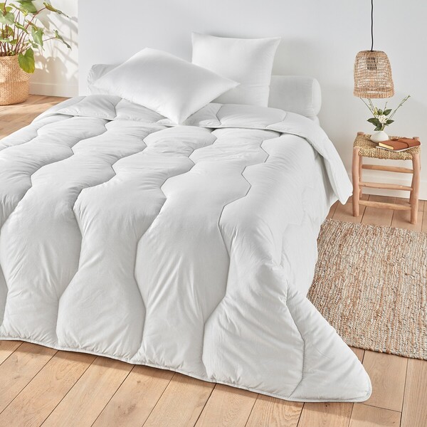 Couette hiver synthétique coton bio, antiacariens 