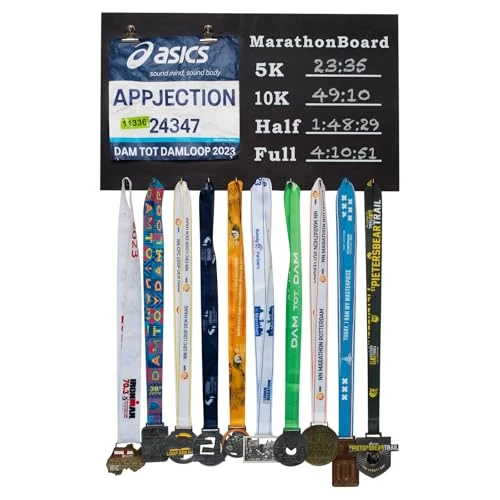 MARATHONBOARD Pendentif médaille, porte-médailles, affichage de médailles, course à pied, craie et kit de montage inclus