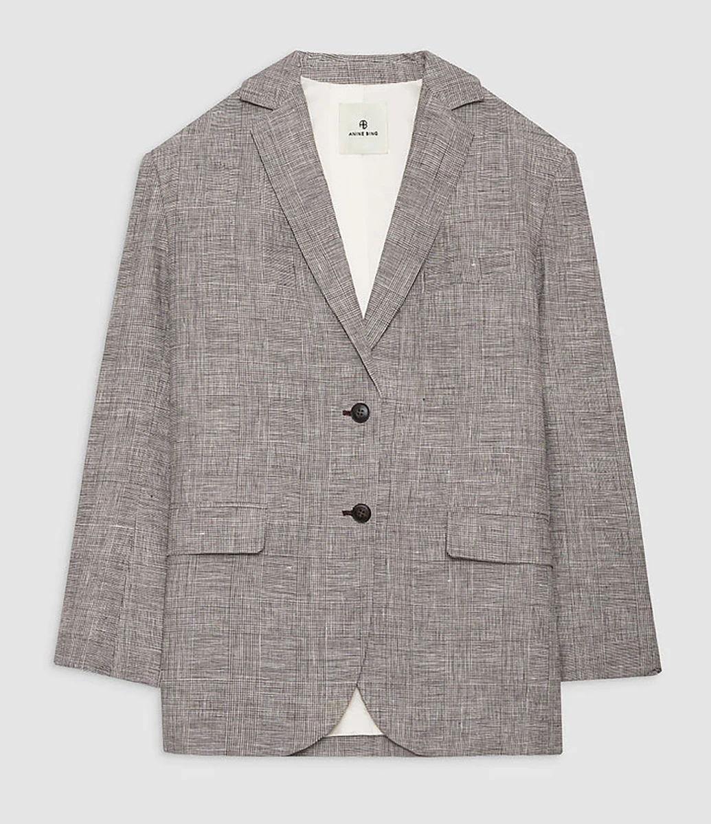 ANINE BING - Blazer Quinn Brown Plaid