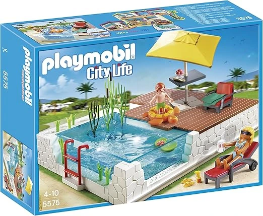 Playmobil - 5575 - Jeu De Construction - Piscine Avec Terrasse