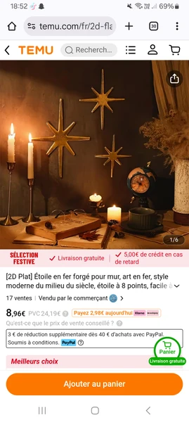 [2d plat] en fer forgé mur art en fer style moderne - Temu France