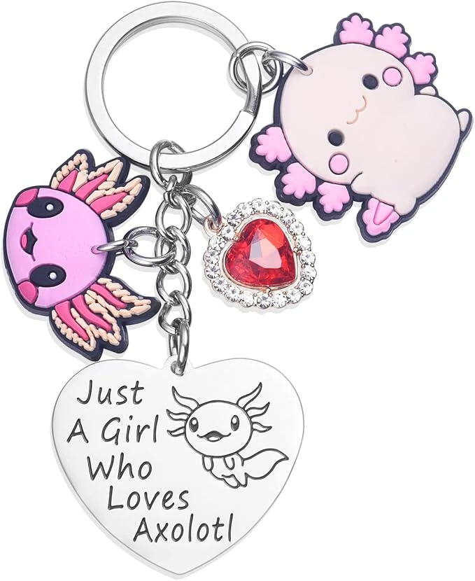 Axolotl cadeaux porte-clés dessin animé Kawaii trucs pour les Fans adolescentes filles femmes cadeau d'anniversaire porte-clés
