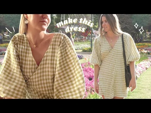 DIY // WRAP DRESS with puff sleeves - Simple self drafting steps!