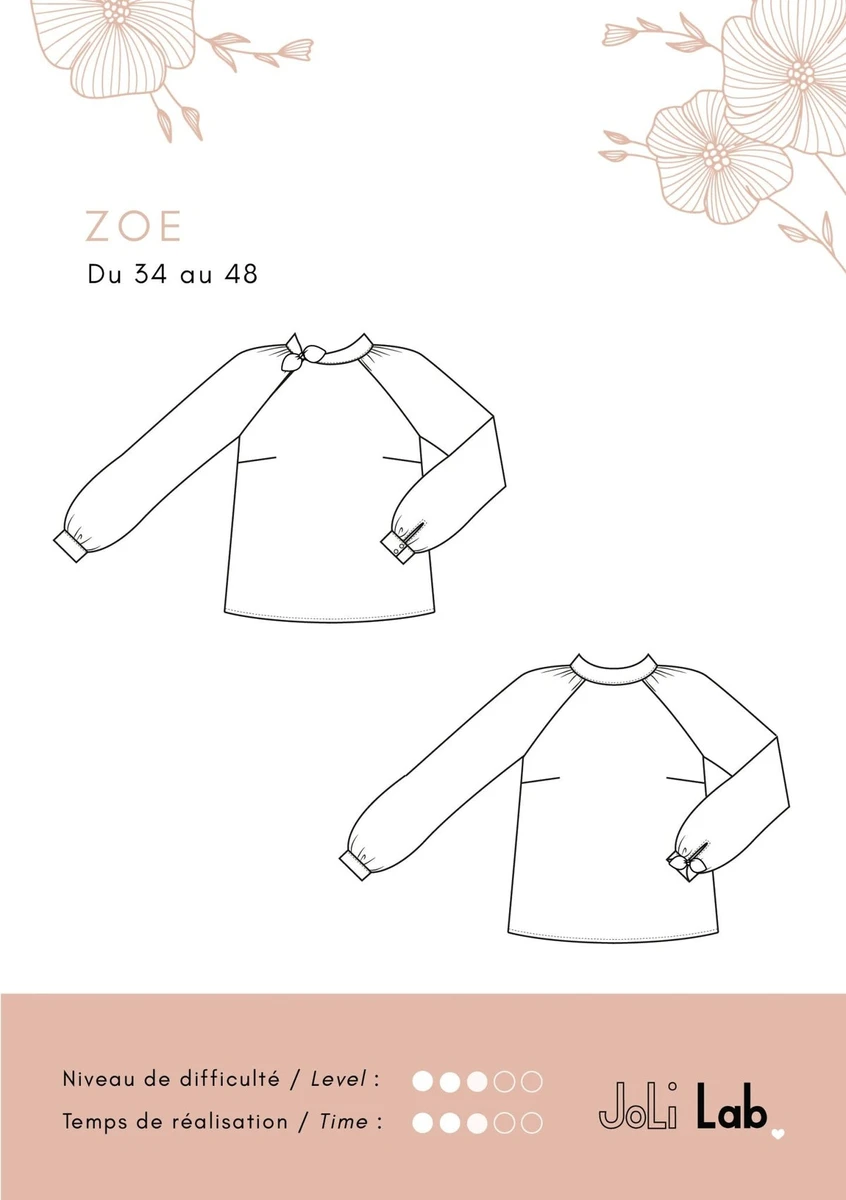 Blouse Zoé - Patron Couture PDF ou Pochette