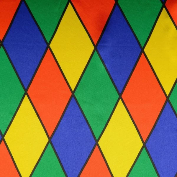 Tissu satin Carnaval losanges bleu