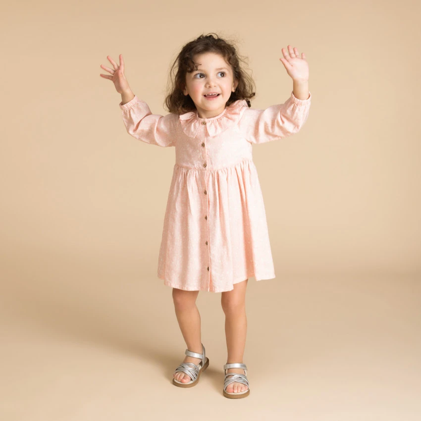 Robe manches longues imprimé tacheté pour bébé fille | Orchestra