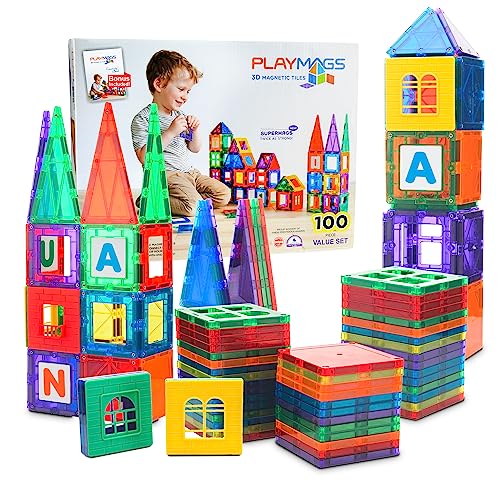 Tuiles Magnétiques Educatives - Kit de Construction avec roues pour vo Tuiles Magnétiques Educatives - Kit de Construction avec roues pour vo