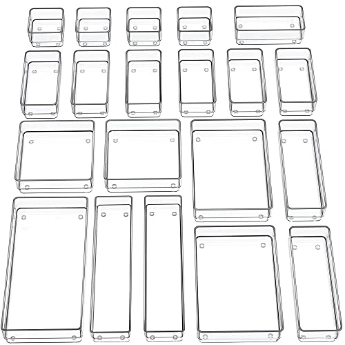 SMARTAKE | 20-Piece Drawer Organizer with Non-Slip Silicone Pads
