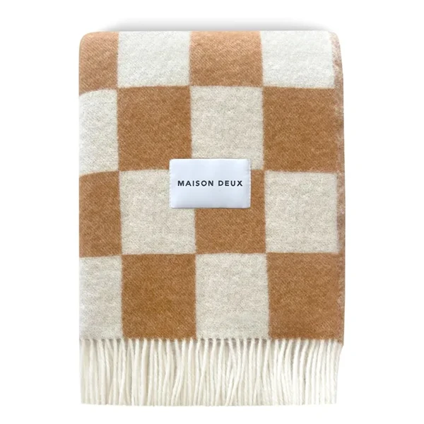 Maison Deux - Plaid en laine Damier - Blanc cassé | Smallable
